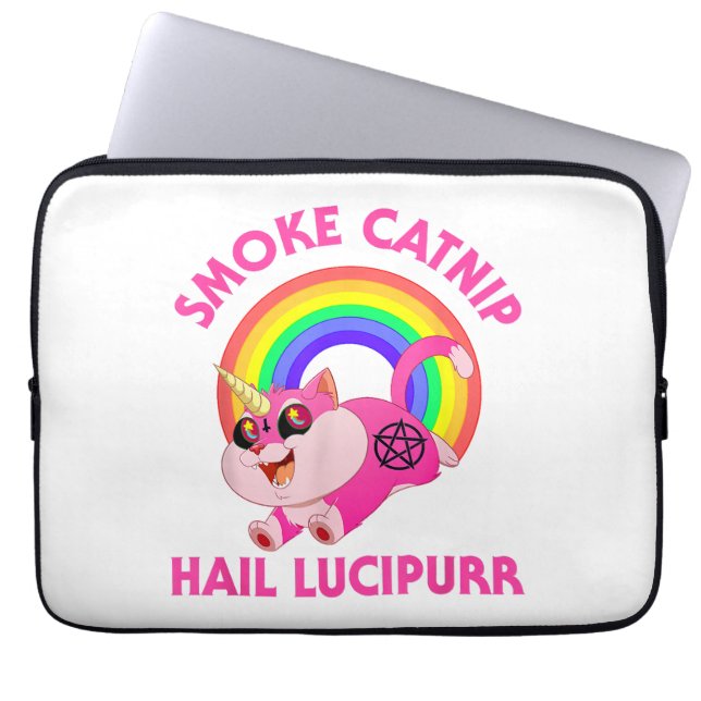 Räucherkatze Hail Lucipurr, Funny Satan Cat Unicor Laptopschutzhülle (Vorderseite)
