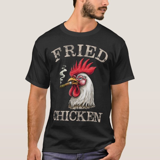 Räucherndes Huhn Grafische Weed Men Frauen T-Shirt (Vorderseite)