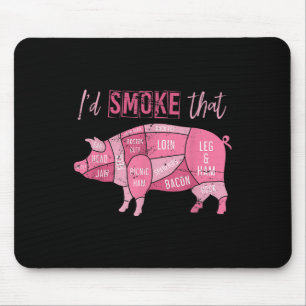 Räucherter Schweinegrill Bacon Lover Funny Grillen Mousepad