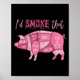 Räucherter Schweinegrill Bacon Lover Funny Grillen Poster