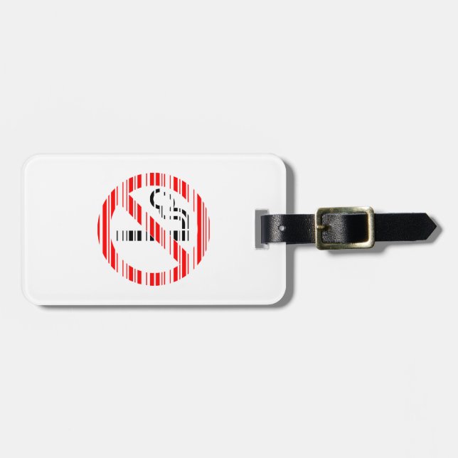 Raucherverbot-Barcode-Schild Barcode-Musterdesign Gepäckanhänger (Vorderseite horizontal)