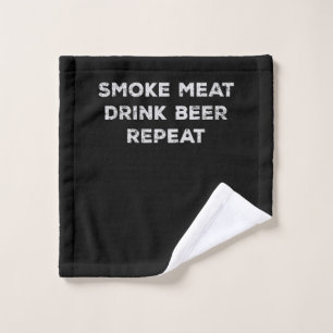 Rauchfleisch Getränke Bier wiederholen  Funny GRI Waschlappen