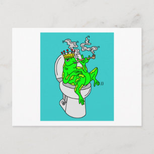 Rauchfrosch auf der Toilette Postkarte