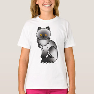 Rauchige persische süße Cartoon-Katzen-Illustratio T-Shirt