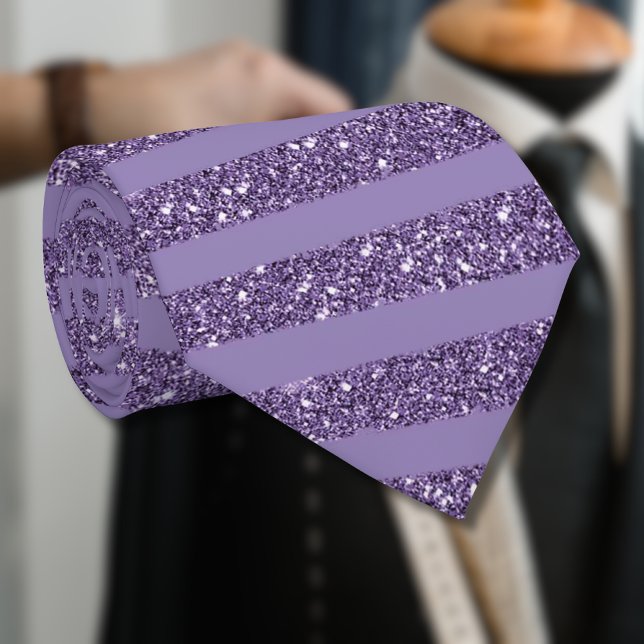 Rauchige Pflaume Glitter Style horizontale Streife Krawatte (Von Creator hochgeladen)