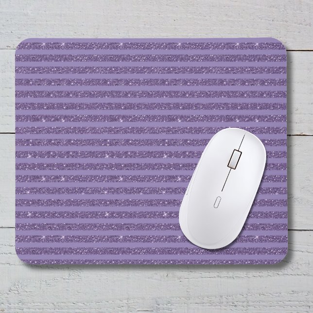 Rauchige Pflaume Glitter Style horizontale Streife Mousepad (Von Creator hochgeladen)