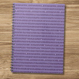 Rauchige Pflaume Glitter Style Horizontale Streife Notizblock