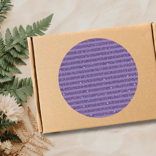 Rauchige Pflaume Glitter Style horizontale Streife Runder Aufkleber