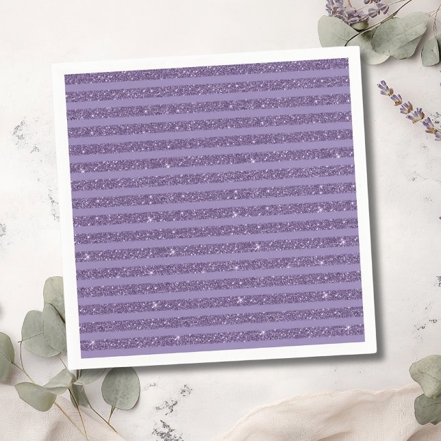 Rauchige Pflaume Glitter Style Horizontale Streife Serviette (Von Creator hochgeladen)