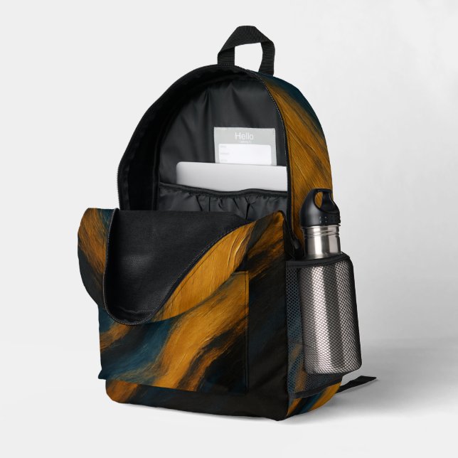 Rauchiger Bernstein-Abstrakter Rucksack (Rückseitige Ecke links (Offen) )