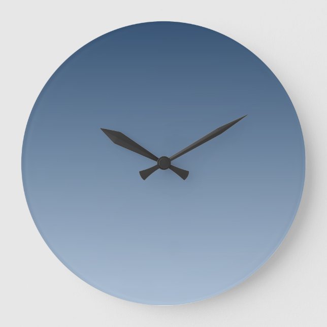 Rauchiges Blau Harmonisches Licht zu dunklen Schat Große Wanduhr (Vorderseite)