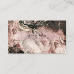 Rauchiges Rosa Aquarell Kosmische Galaxie Funkelnd Visitenkarte