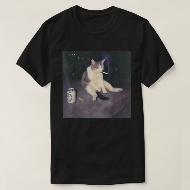 Rauchkatze | Sad Vibes Funny Design T-Shirt (Design vorne)