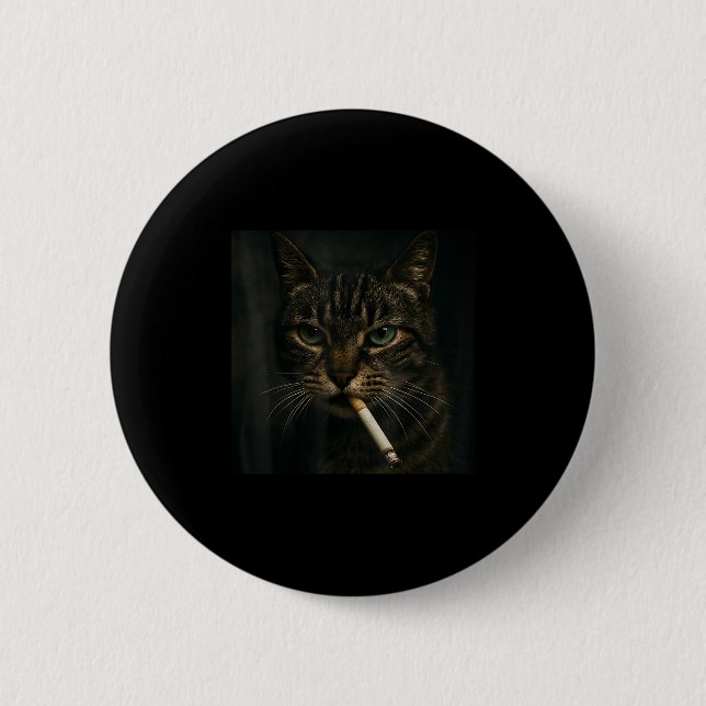 Rauchmelder, Zigarette Kätzchen Gen Z Meme, Katze Button (Vorderseite)