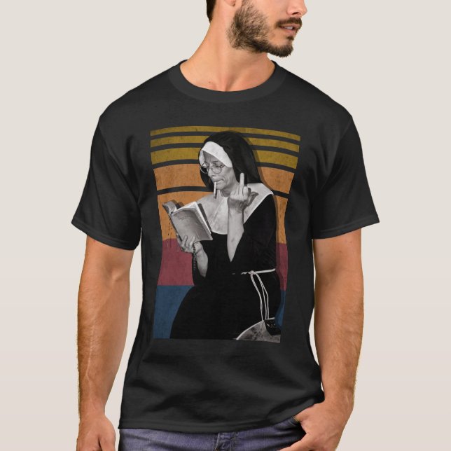Rauchnonnen Retro-Stil T-Shirt (Vorderseite)