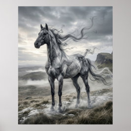 Rauchpferd Windgeweht Plateau Poster