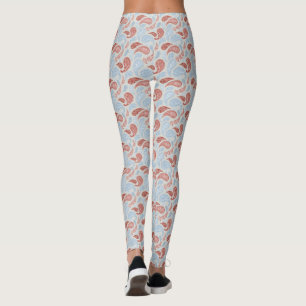 Rauchrot-blaues Paisley-Muster-Leggings Leggings