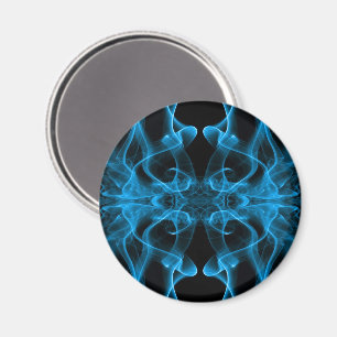 Rauchschwaden in Blau auf Schwarz Magnet