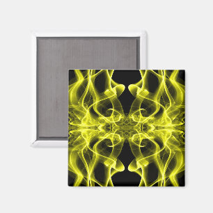 Rauchschwaden in Gelb auf Schwarz Magnet