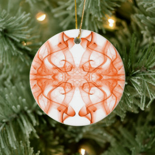 Rauchschwaden in Orange auf weiß Keramik Ornament
