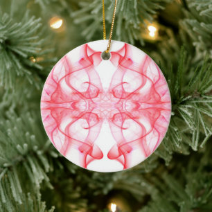 Rauchschwaden in Rot auf Weiß Keramik Ornament