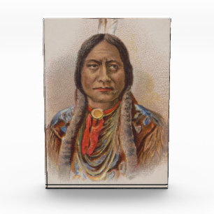 Rauchsignale: Lakota-Indianerschiff sitzt Bull Fotoblock