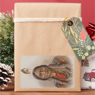 Rauchsignale: Lakota-Indianerschiff sitzt Bull Rechteckiger Aufkleber