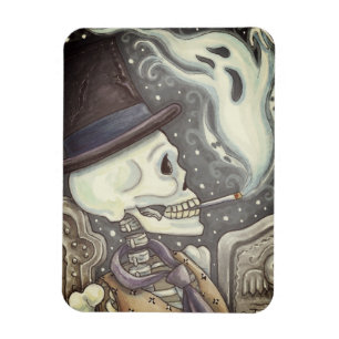 RAUCHSKELETON, FRIEDHOF-MAGNET-RETangle Magnet