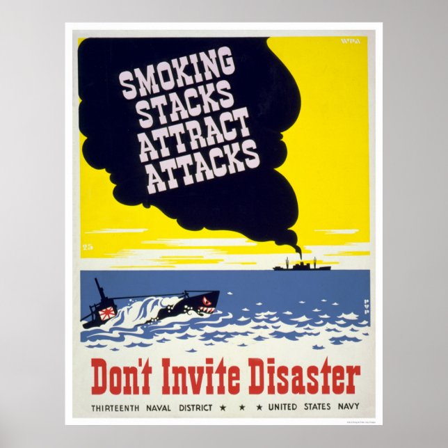 Rauchstapel zieht Angriffe an - WPA Poster (Vorne)