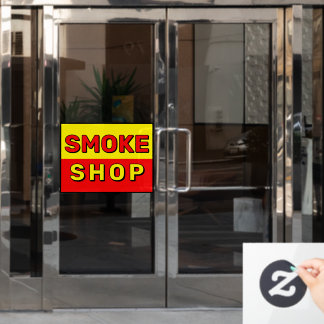 Rauchwarenladen Rot Gelb Schwarz Werbung Fensteraufkleber