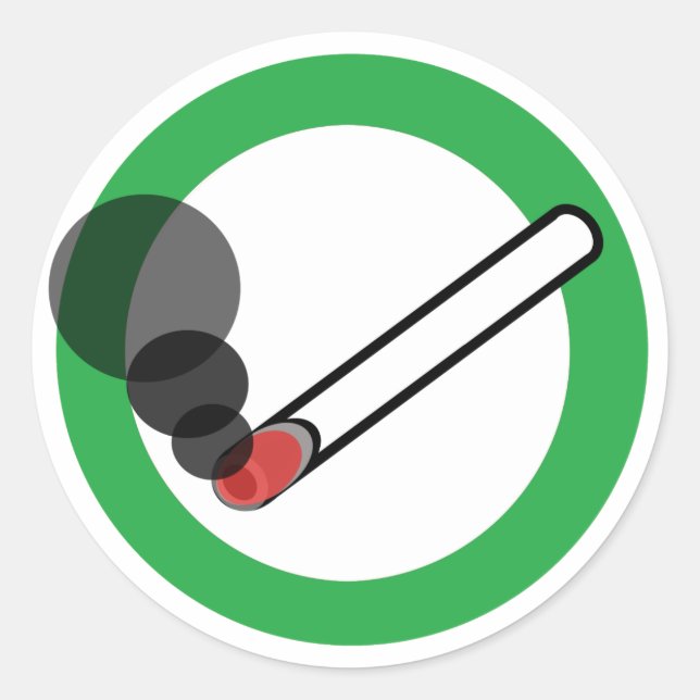 Rauchzeichen Runder Aufkleber (Vorderseite)