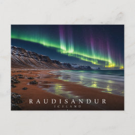 Rauðasandur Rote Sandstrand Island Aurora Postkarte