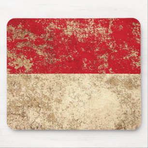 Raue gealterte Vintage indonesische Flagge Mousepad