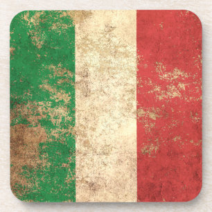 Raue gealterte Vintage italienische Flagge Getränkeuntersetzer