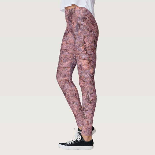Raue Geologie-neutrale rosa Felsen-Beschaffenheit Leggings (Links)