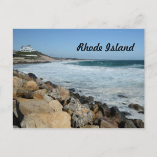 raue Küste auf der Insel Rhode Postkarte