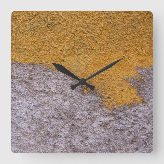 Raue rohe Beton Bau-Wand keine Stellen Quadratische Wanduhr (Vorderseite)