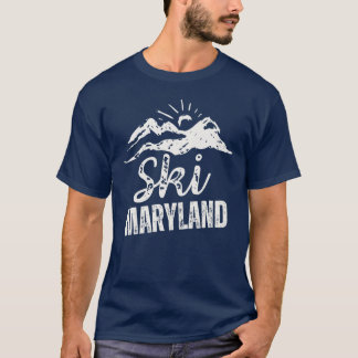 Rauer abgenutzter Ski Maryland T-Shirt