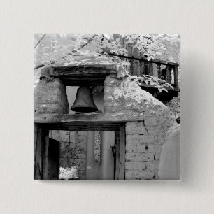 Rauer Adobe-Glocke im Eingangsbereich, Santa Fe, N Button