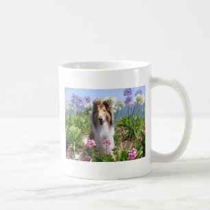 Rauer Collie in der Blumen-Tasse Tasse