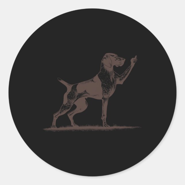 Rauer Pointer-Hund Loch Deutsch Drahthaar  Runder Aufkleber (Vorderseite)
