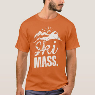 Raues abgenutztes Ski Massachusetts T-Shirt