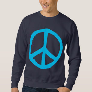 Raues Friedenssymbol - Himmel-Blau auf Dunkelheit Sweatshirt