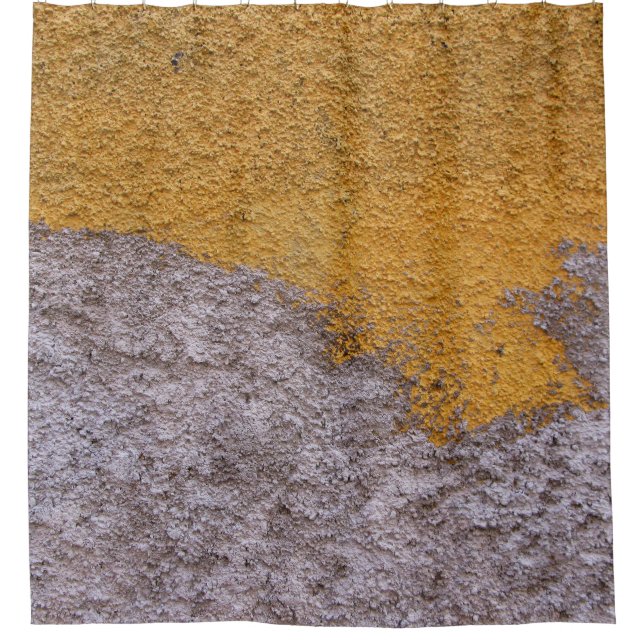 Raues rohes Beton Bau-Wand Yelllow Grau Duschvorhang (Vorderseite)