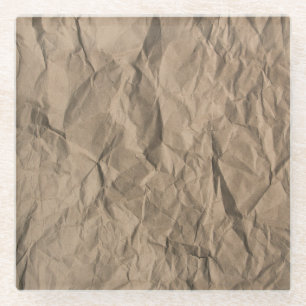 Raues zerknittertes Papier: recycelte Textur Glasuntersetzer