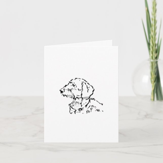 Rauhaar-Dachshund-Hundeeltern Karte (Vorderseite)