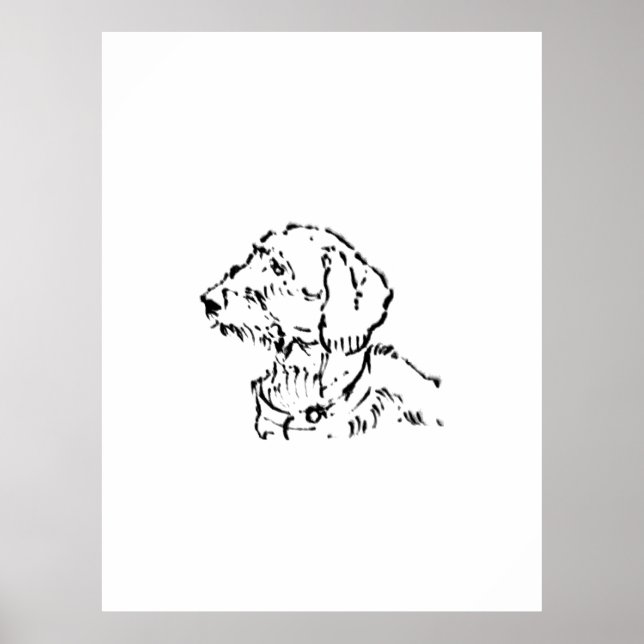Rauhaar-Dachshund-Hundeeltern Poster (Vorne)