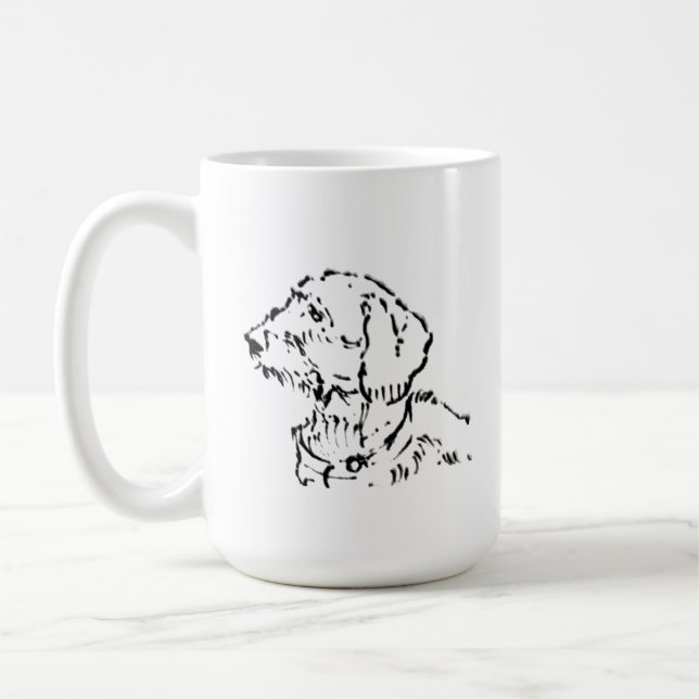 Rauhaar-Dackel-Hundemama-Kaffee Kaffeetasse (Links)