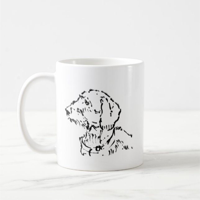 Rauhaar-Dackel-Hundemama-Kaffee Kaffeetasse (Links)