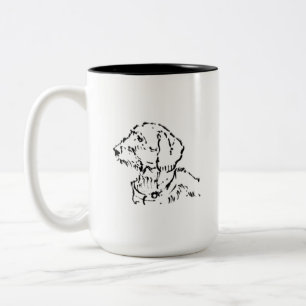 Rauhaar-Dackel-Hundemama-Kaffee Zweifarbige Tasse